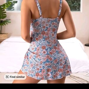 Floral Blue and Pink Dress